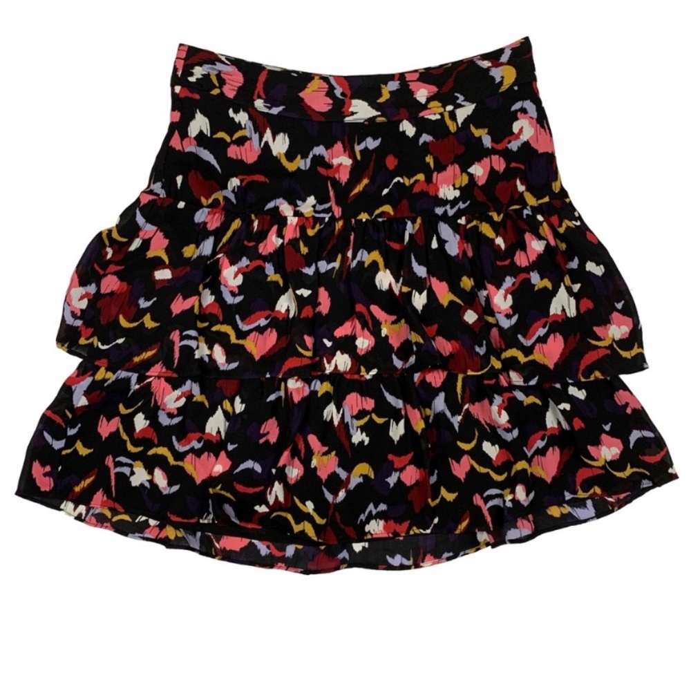 A.L.C. Baxter Printed Tiered Silk Skirt 6 - Picture 4 of 7